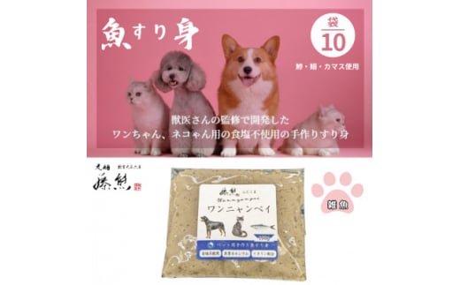<ペットフード10袋>ワンニャンペイ詰合せ雑魚 犬用・猫用(獣医監修品)【1482232】
