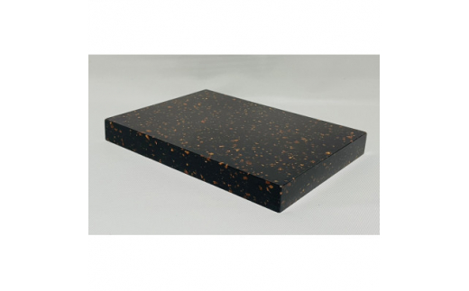 オーディオボード 22cm × 16.2cm × 2.4cm 黒地 茶粒柄 2枚セット【1509481】
