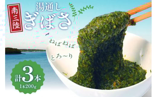 海藻 あかもく 湯通し ぎばさ 3本 セット [南三陸さんさんマルシェ 宮城県 南三陸町 m304amh600081] 冷凍 国産 アカモク