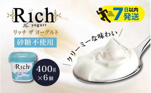 【砂糖不使用】 共進牧場 リッチザヨーグルト 400g×6個 / ヨーグルト 生乳 リッチ 乳製品  お取り寄せ スイーツ 洋菓子 健康 ギフト プレゼント お返し  誕生日 朝食 砂糖不使用