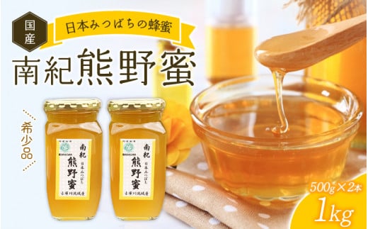 希少ハチミツ 南紀熊野蜜 1kg(500g×2個) / 古座川流域で採取した日本みつばちのはちみつ 南紀熊野蜜D はちみつ 国産 日本ミツバチ 【tkd203】