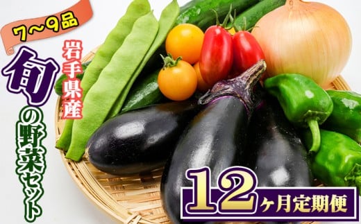 岩手県産 野菜セット 7品 ~ 9品 12ヶ月 定期便 / 野菜 やさい 詰め合わせ 詰合せ 詰合わせ 旬 新鮮 国産 季節 季節野菜 おまかせ 春野菜 夏野菜 秋野菜 山菜 葉野菜 葉物 根菜 果菜 冷蔵 冷蔵発送 家庭用 自宅用 仕送り 人気 おすすめ 岩手県 滝沢 滝沢市