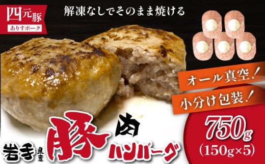 国産 四元豚 ハンバーグ 小分け 真空パック 150g 5個 / ありすぽーく 豚 肉 豚肉 総菜 惣菜 洋風 洋風総菜 洋風惣菜 おかず 小分け包装 個包装 真空 解凍いらず 解凍不要 焼くだけ 簡単調理 時短調理 手軽 簡単 便利 時短 150g 5個 冷凍食品 冷食 自宅用 家庭用 人気 おすすめ