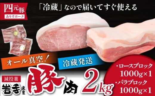 国産 四元豚 ロース バラ ブロック セット 真空パック 各 1kg 総量 2kg / ありすぽーく 豚 肉 豚肉 ブロック肉 塊肉 豚バラ 豚ロース 1kg 2kg 真空 精肉 ローストポーク チャーシュー 叉焼 焼き肉 焼肉 とんかつ 角煮 自宅用 家庭用 冷蔵 冷蔵発送 人気 おすすめ