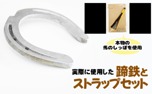 蹄鉄 ( 鉄製 シルバー )& 馬のしっぽの毛 ストラップ ( 栗毛 ) 【馬っこパーク・いわて】/ てい鉄 さび止め 錆止め サビ止め 銀 銀色 鉄 加工 馬毛 尻尾 幸運 開運 厄除け 魔除け アイテム 本物 インテリア アクセサリー おすすめ