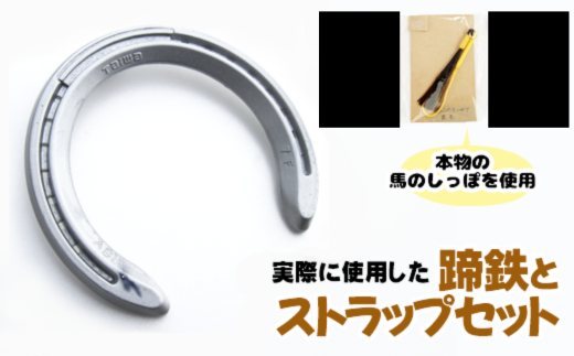 蹄鉄 ( アルミ製 シルバー )& 馬のしっぽの毛 ストラップ ( 栗毛 ) 【馬っこパーク・いわて】/ てい鉄 さび止め 錆止め サビ止め 銀 銀色 アルミ 加工 馬毛 尻尾 幸運 開運 厄除け 魔除け アイテム 本物 インテリア アクセサリー おすすめ