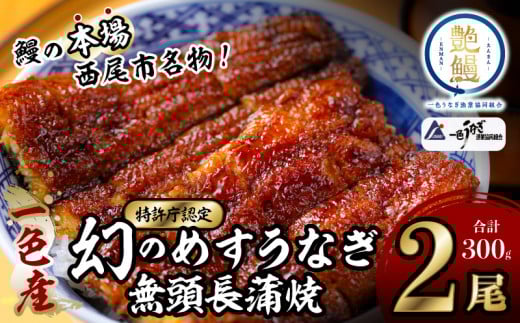 [通常用]一色産めすうなぎ無頭長蒲焼2尾(300g)・I059-19-1