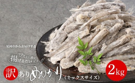 訳あり唐揚げ用めひかり2kgサイズ不揃い簡単揚げるだけ! N065-YA744