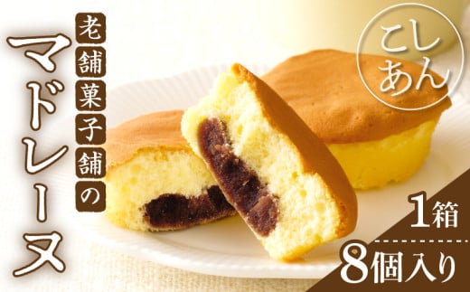 【2週間以内発送】老舗菓子舗のマドレーヌ(こしあん入り)計8個 焼き菓子 スイーツ 詰め合わせ 洋菓子_T035-0031
