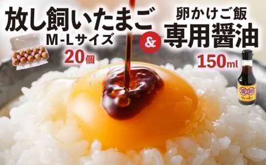 放し飼いたまご「かぐやひめ」20個&専用醤油 C01806