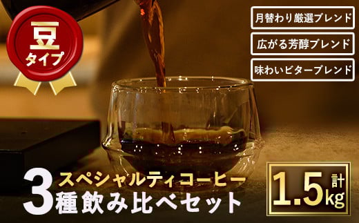 <豆>スペシャルティコーヒーブレンド(計1.5kg・500g×3種)【m33-01-A】【TWENTY EIGHT 合同会社】