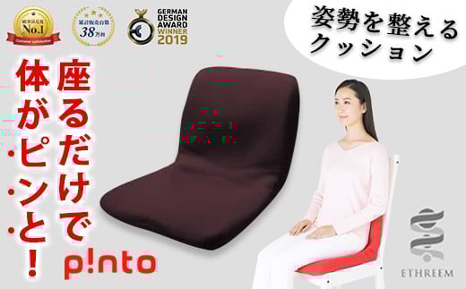 <brown>姿勢を整えるクッションp!nto【m44-02-C】【ピーエーエス】