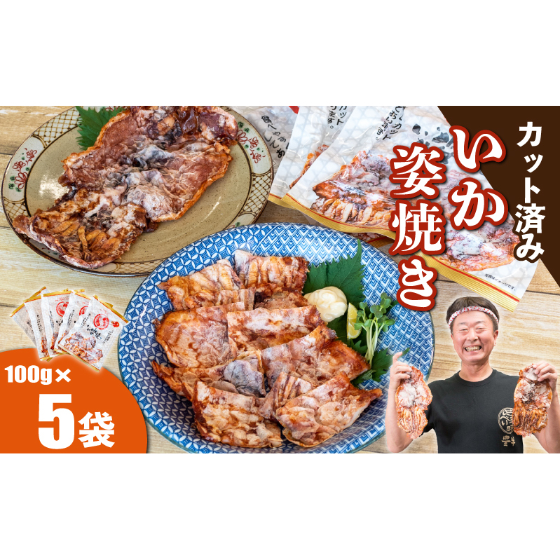 いか姿焼き せんべい 100g×5袋(カット済み) 冷凍 