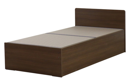 No.470-05 組み立て式　394-cl-migusa　日本製 セキスイMIGUSA畳使用 国内生産デザイン畳ベッド（セミダブル）【フレーム色：ダークブラウン（87）】【畳：ラテブラウン（LT）】 ／ 寝具 抗菌仕様 頑丈 安全 国内生産 愛知県