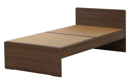 No.474-02 組み立て式　394-op-migusa　引出付　日本製 セキスイMIGUSA畳使用 国内生産デザイン畳ベッド（セミダブル）【フレーム色：ダークブラウン（87）】【畳：ブラウン（BR）】 ／ 寝具 抗菌仕様 頑丈 安全 国内生産 愛知県