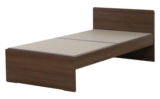 No.474-05 組み立て式　394-op-migusa　引出付　日本製 セキスイMIGUSA畳使用 国内生産デザイン畳ベッド（セミダブル）【フレーム色：ダークブラウン（87）】【畳：ラテブラウン（LT）】 ／ 寝具 抗菌仕様 頑丈 安全 国内生産 愛知県