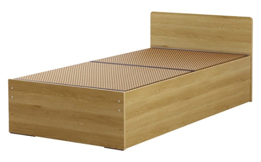 No.475-02 組み立て式　394-cl-migusa　日本製 セキスイMIGUSA畳使用 国内生産デザイン畳ベッド（ダブル）【フレーム色：ナチュラル（85）】【畳：ブラウン（BR）】 ／ 寝具 抗菌仕様 頑丈 安全 国内生産 愛知県