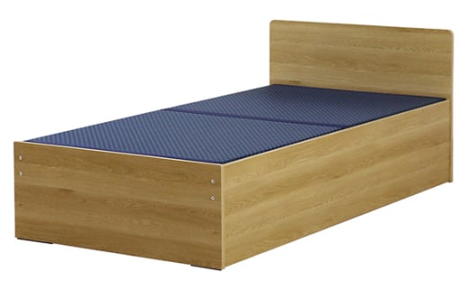 No.475-04 組み立て式　394-cl-migusa　日本製 セキスイMIGUSA畳使用 国内生産デザイン畳ベッド（ダブル）【フレーム色：ナチュラル（85）】【畳：インディゴ（ID）】 ／ 寝具 抗菌仕様 頑丈 安全 国内生産 愛知県