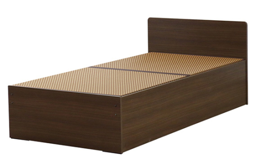 No.476-02 組み立て式　394-cl-migusa　日本製 セキスイMIGUSA畳使用 国内生産デザイン畳ベッド（ダブル）【フレーム色：ダークブラウン（87）】【畳：ブラウン（BR）】 ／ 寝具 抗菌仕様 頑丈 安全 国内生産 愛知県