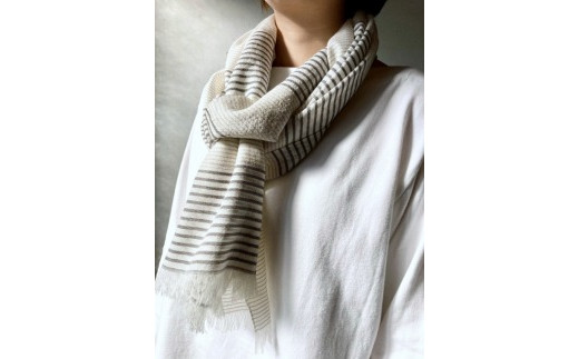 【現代の名工】シルクウールの軽やかボーダーストール| ショール シルク ウール 軽量 高級 ギフト おしゃれ 送料無料 東京 八王子