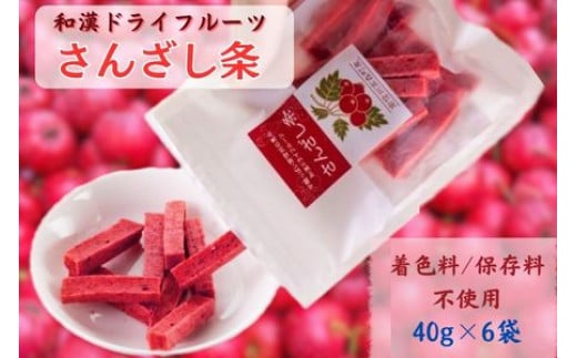 和漢ドライフルーツ「さんざし条」40g×6袋 長野県 信州 南信州 高森町 山査子 果実 おやつ 戸田屋