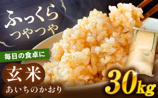 ＼大容量／ あいちのかおり 玄米 30kg お米 玄米 愛西市 / 日栄トラクター【配送不可地域：北海道・沖縄・離島】 [AEDM001]