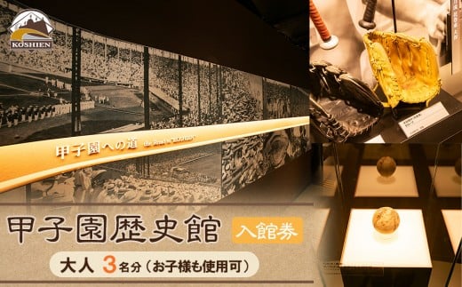 甲子園歴史館の入館券(大人3名分)