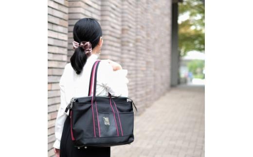 <左肩用>お仕事バッグ しごとーと シャイニー ブラック/チェリーピンク ストラップセット