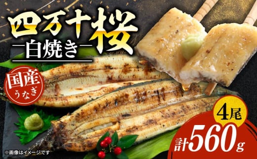 【贈答用】極上国産うなぎ四万十桜 白焼き約140g×4尾 | 完全無投薬 うなぎ 鰻 白焼き 国産 四万十鰻 ウナギ 蒲焼き 調理済み タレ付き ギフト(お歳暮/お正月)高級 お取り寄せ グルメ ウナギ 食べ比べ 冷凍 家庭用