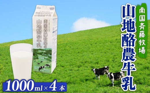 【 数量限定 】バターができる牛乳 / 山地酪農牛乳1L×4本 合計4L | 低温殺菌 生乳100%使用 成分無調整牛乳 ぎゅうにゅう 牛乳 ミルク 贅沢 人気 おすすめ 高知県 南国市