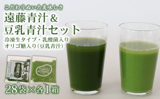 遠藤青汁と豆乳青汁 【生】 冷凍 各28袋×2種セット 計5.6kg( 100g × 56袋 ) | 健康 美容 乳酸菌 国産 ケール ビタミン ミネラル 食物繊維 冷凍 ロングセラー お試し青汁 遠藤青汁 新鮮 高知県 南国市