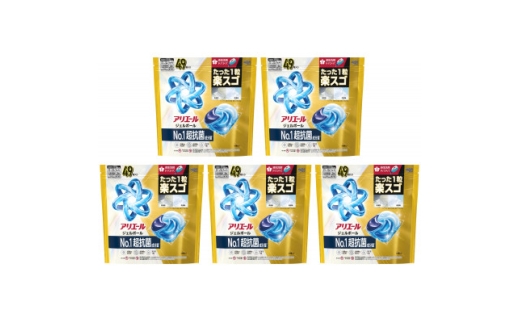 P&G　アリエールジェルボール プロパワー　超抗菌　つめかえメガジャンボサイズ(49個入り)×5個_アリエール 洗剤 ジェルボール 詰め替え 洗濯 洗浄 消臭 抗菌 部屋干し 人気 おすすめ 送料無料 P&G【1591376】