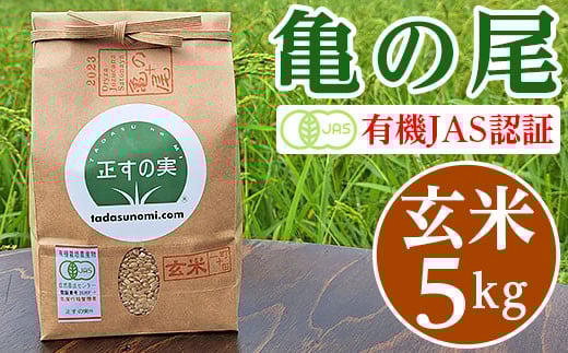 亀の尾 5kg 玄米 有機JAS認証 Oryza Jozucana Satonaya【正すの実】