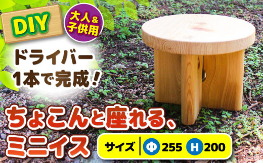 ひのき 組立て ミニイス 「ちょこん」/ ヒノキ ひのき 檜 椅子 いす DIY 組み立て / 亀山市 / 三栄林産株式会社[AMAD008]