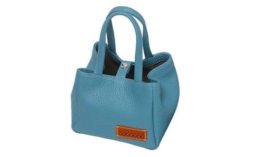 「三嶋柄入り」ハンドメイド 牛革 ミニバッグ (小 )[水色]ハンドメイド ミニバッグ やわらかい 牛革 裏地 は 綿 を使用 かわいい おしゃれ レディース シンプル 贈り物 ギフト プレゼント 手提げ バック