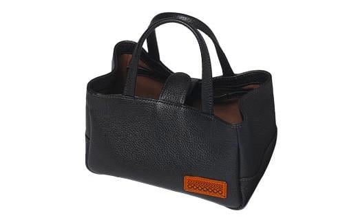 「三嶋柄入り」ハンドメイド 牛革 ミニバッグ (大)＜黒＞ バック やわらかい 牛革 裏地は 綿 を使用 可愛い ハンドメイド おしゃれ レディース シンプル 贈り物 ギフト プレゼント 手提げ バック