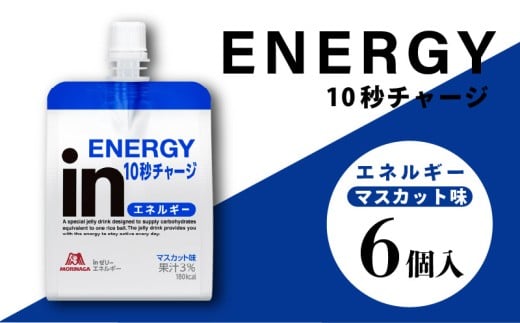 inゼリー エネルギー 6個入り マスカット 味 インゼリー ゼリー飲料 ゼリー まとめ買い 森永製菓 森永 機能性ゼリー 栄養補給 エネルギー 10秒チャージ 運動前 スポーツ すばやいエネルギー補給 アスリート 健康 ロングセラー製品 飲むゼリー 果汁 ビタミンC配合 小腹 栄養補助食品 補助食品 非常食 杉山 静岡県 三島市