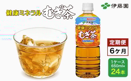 【6か月定期便】伊藤園 健康ミネラルむぎ茶 1ケース(650ml×24本) 定期便 麦茶 伊藤園 ペットボトル お茶 650ml 茶 お茶 おすすめ 常温 常温保存 TMP011