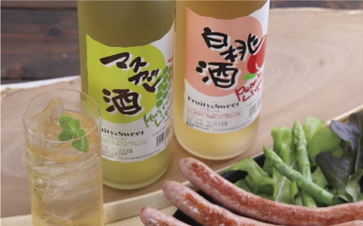 清酒リキュール「白桃酒」「マスカット酒」飲み比べ [№5735-0367]