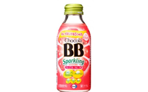 <毎月定期便><24本>エーザイ チョコラBBスパークリング グレープフルーツ&ピーチ味全3回【4062514】