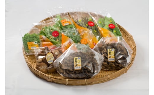 122K.氷温熟成舞茸『鳥取の宝』としいたけ・採れたて野菜セット