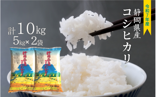 新米 コシヒカリ 10kg  (5kg×2袋)  静岡県産 令和７年産  【精米 お米 おこめ こめ ご飯 ごはん コメ すぐ届く 】