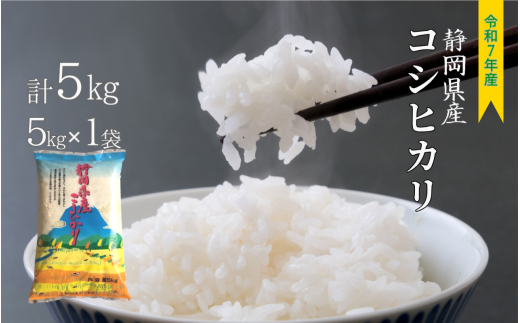 新米 コシヒカリ ５㎏ 静岡県産 令和７年産  【米 5kg コメ 白米 こめ すぐ届く 】