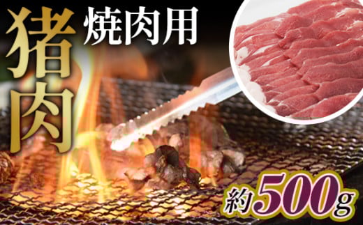 No.947 猪肉　焼肉用約500g ／ 天然 冬季 にく 猪 いのしし イノシシ いのしし肉 イノシシ肉 お肉 ジビエ 濃厚 精肉 野生 焼き肉 やきにく ヤキニク 広島県 特産品