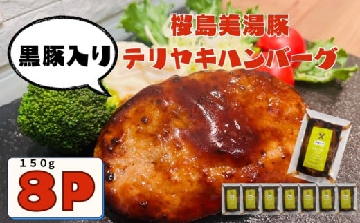 A1-0441/鹿児島県産 桜島美湯豚 てりやきソース ハンバーグ 150g×8個