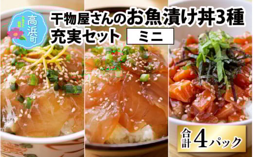 干物屋さんの漬け丼 充実セットミニ【急速冷凍】（プロトン凍結）｜ 漬け丼セット 3種  小分け 海鮮丼 漬け 漬け魚 鯛 タイ 真鯛 真ダイ サーモン 福井サーモン パック 人気 蓮子鯛 冷凍