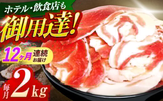 【12回定期便】ジビエ 天然イノシシ肉 切り落とし2kg（ぼたん鍋・煮込料理・野菜炒め用等）【照本食肉加工所】[OAJ024] / 猪 猪肉 いのしし肉 イノシシ イノシシ肉 ジビエ いのしし 長崎県猪 川棚町産猪 ぼたん鍋用いのしし 九州産イノシシ じびえ ジビエ ジビエ肉