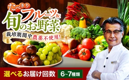 【シェフの目線】【全3回定期便】野菜×フルーツセット 6から7種　単身・二人暮らし用セット　愛媛県大洲市/有限会社ヒロファミリーフーズ[AGBX048] 野菜 定期便 野菜セット やさい 野菜定期便 やさいセット 新鮮野菜 大洲市産 産地直送 おすすめ 人気 お取り寄せ 送料無料 贈答 ギフト