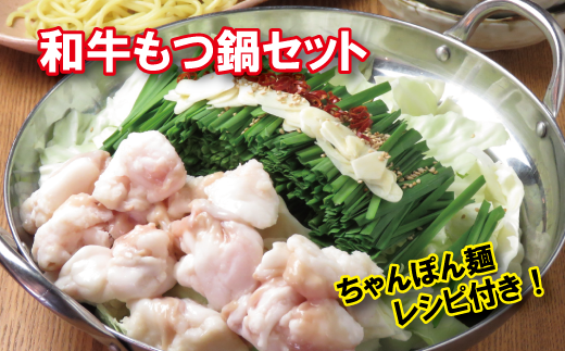【九州醤油スープ】和牛もつ鍋セット(ちゃんぽん麺付き)