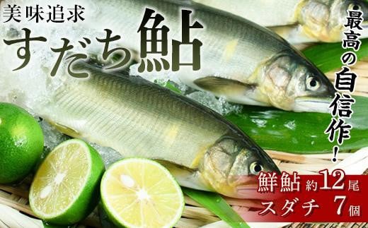 数量限定 美味追求すだち鮎（鮮鮎約12尾・スダチ7個）とくしま特選ブランド すだち 塩焼き 甘露煮